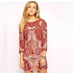 Needle &Thread Patterned Mini Dress Size 4